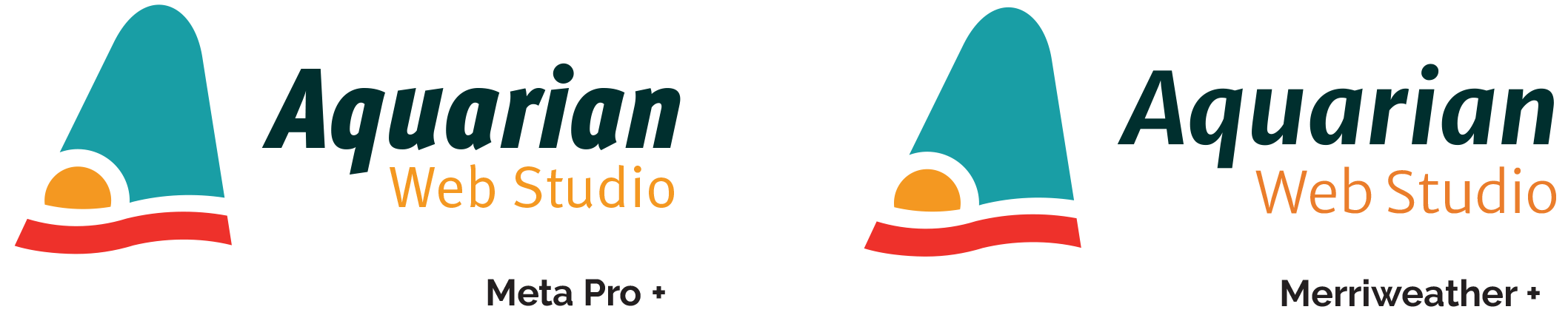 Logo versions in Meta Pro & Merriweather fonts